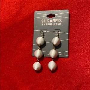 Silky Thread Ball Statement Drop Earrings